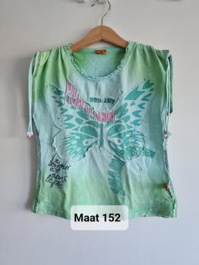 With Jilly" licht groen Vlinder T-Shirt Maat 152.