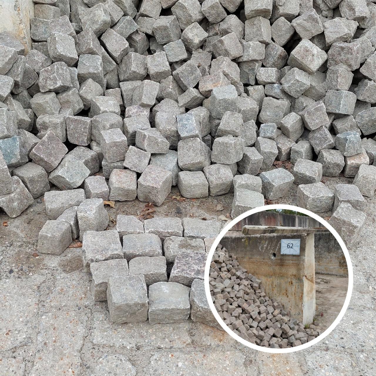 Diverse partijen herbruik (gebakken en beton) klinkers, graniet enz.