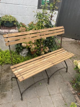 Brocante tuinbank ( inklapbaar )