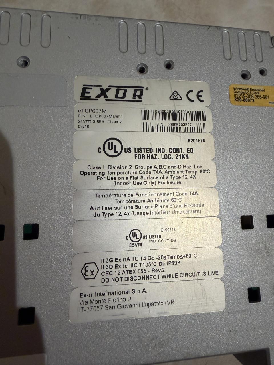 Exor eTop 607M 7” touchscreen