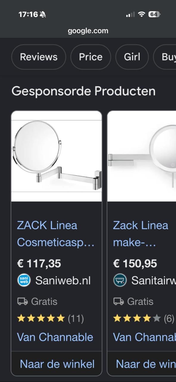 Zack toiletspiegel