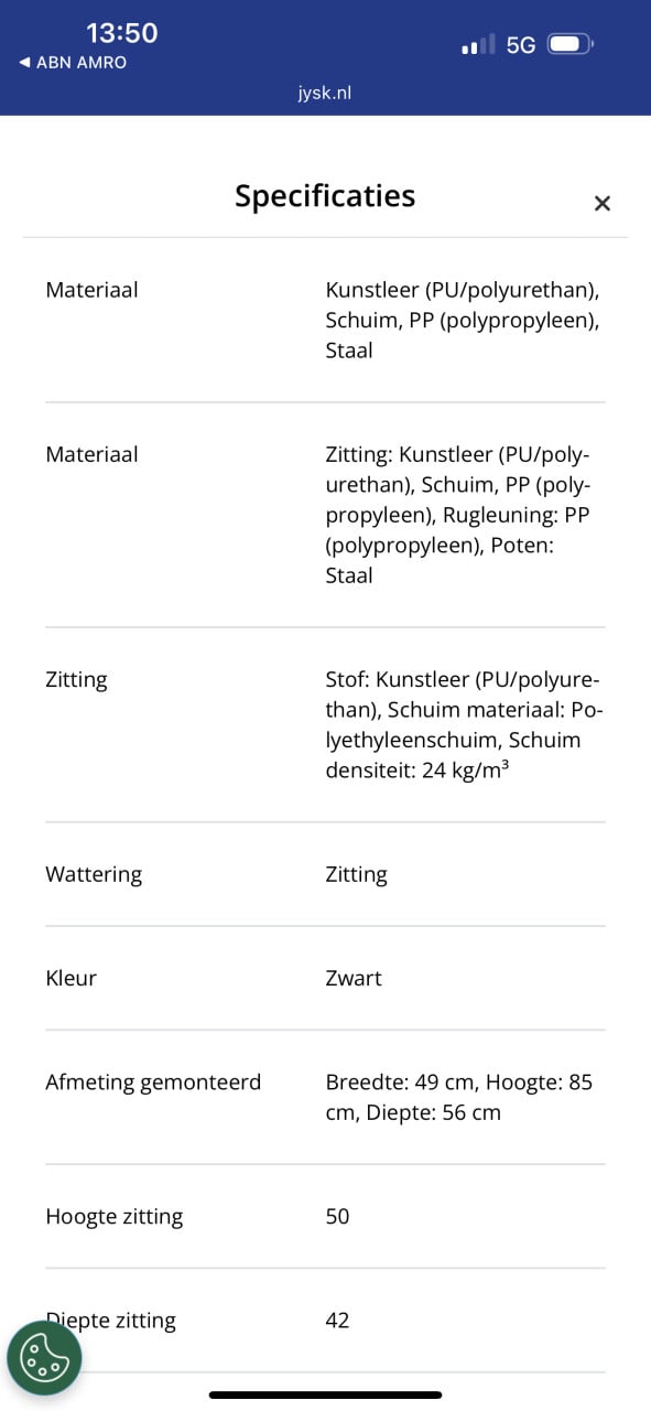 4 eettafel stoelen