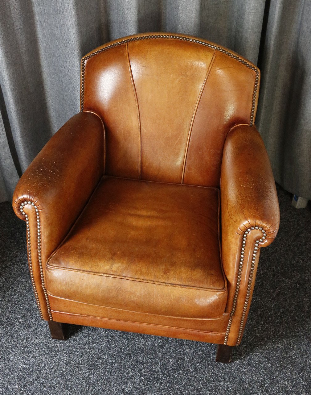 Meubels - 2 schapenleder bijzet fauteuils - bruin