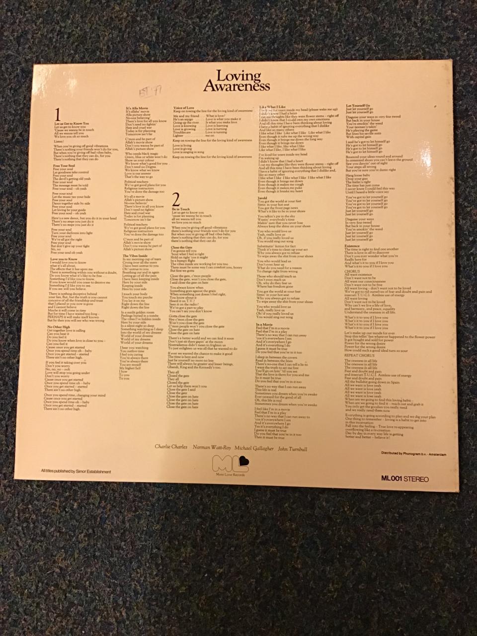 Loving Awareness LP met 2 originele posters in nette staat