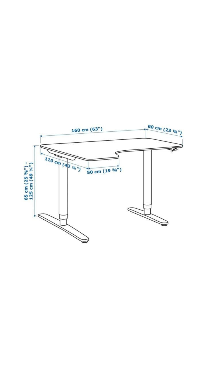 Elektrisch sta/zit bureau IKEA (hoek)