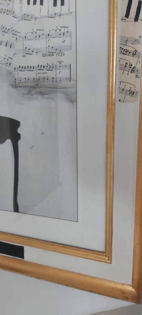 Schitterend Piano Schilderij met glasplaat!