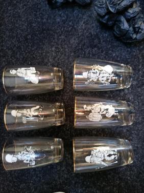 Ouwe stomp glazen 6 stuks uit de jaren 80