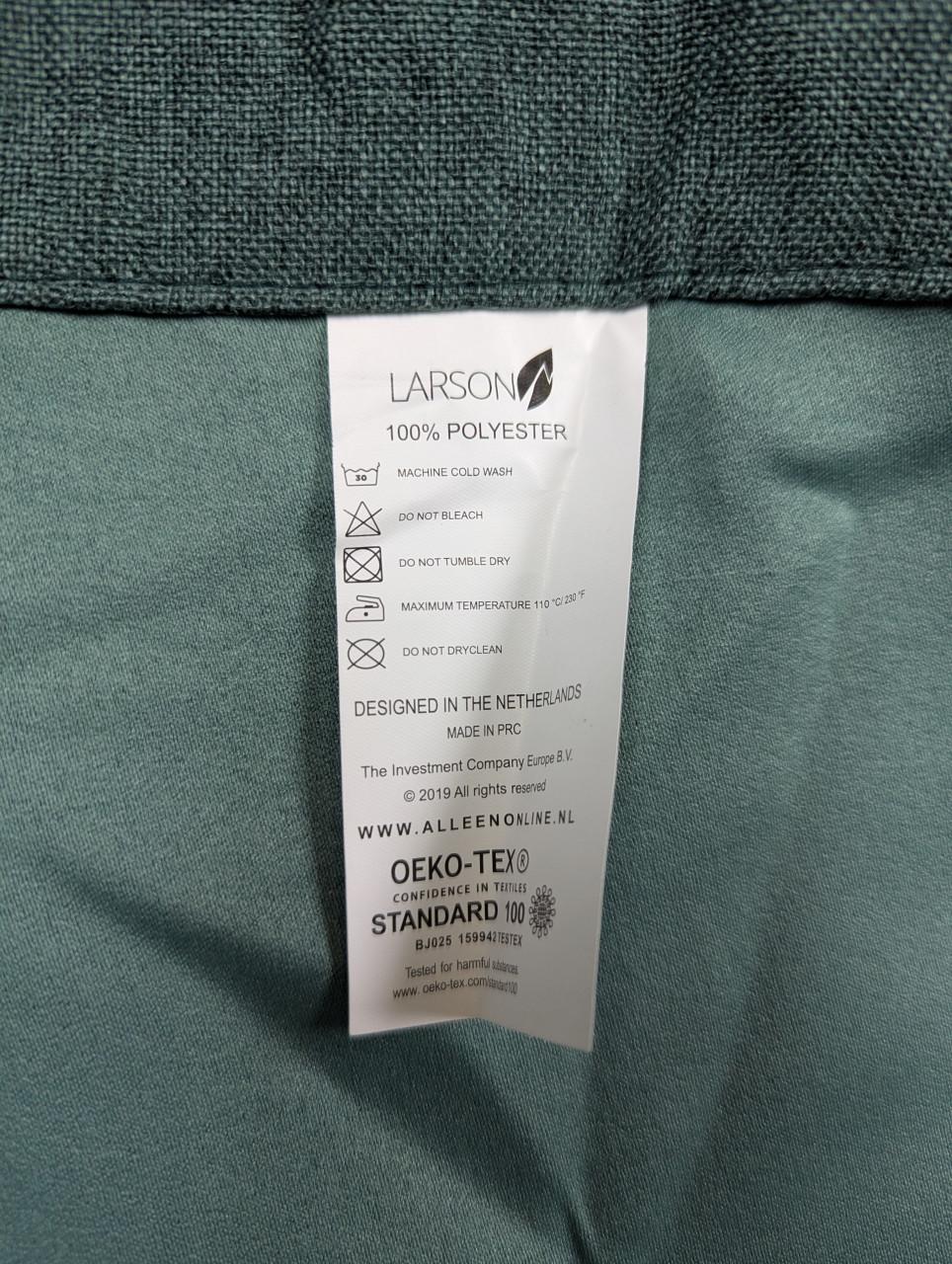 2 donkergroene verduisterende gordijnen - 410cm breed