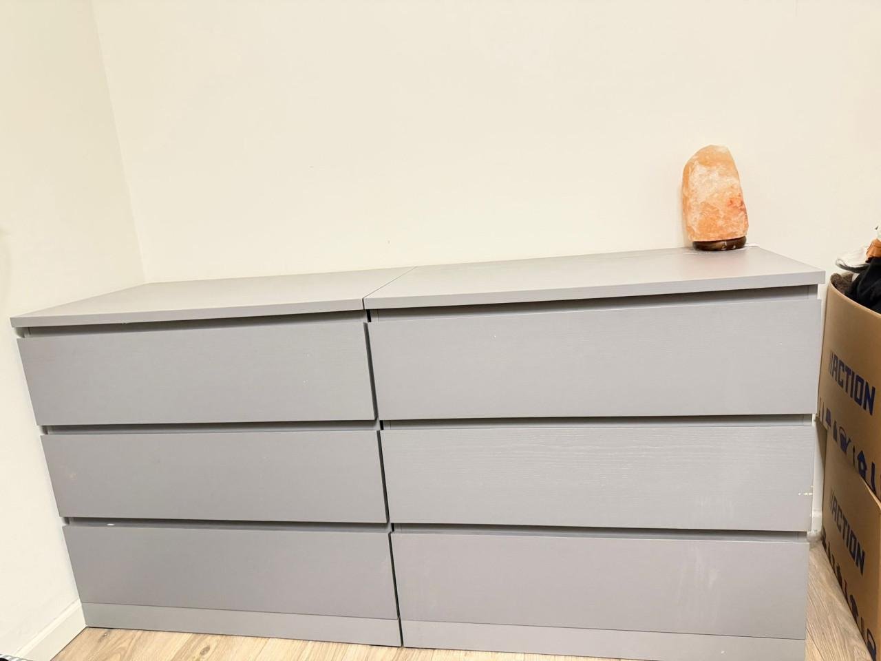 Ikea malm ladenkast grijs