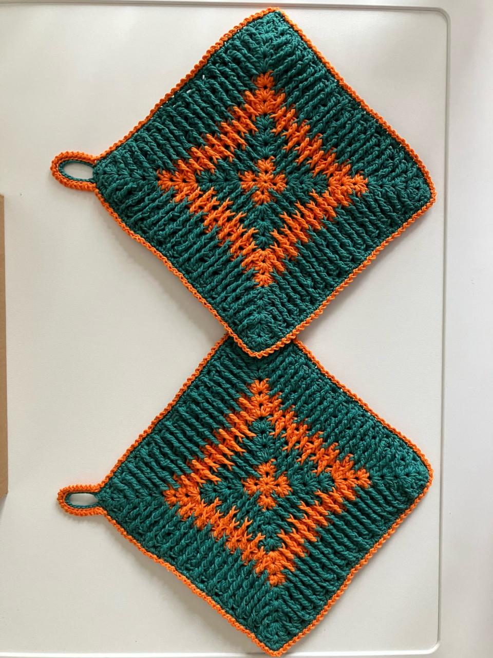 Dubbel nieuwe gehaakte pannenlappen