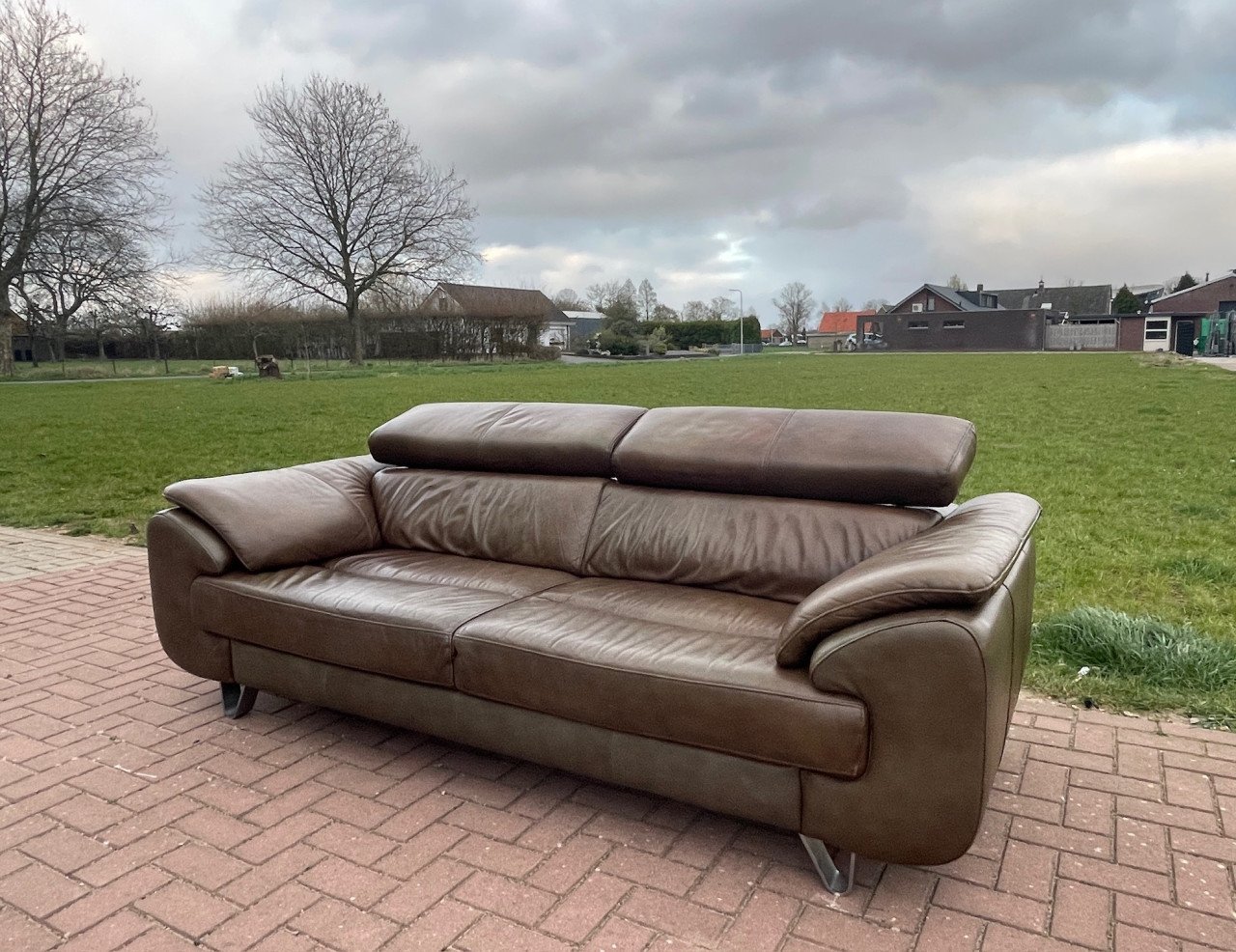 GRATIS LEVERING HEEL NL Henders & Hazel Echt Leer 3-zits Bankstel