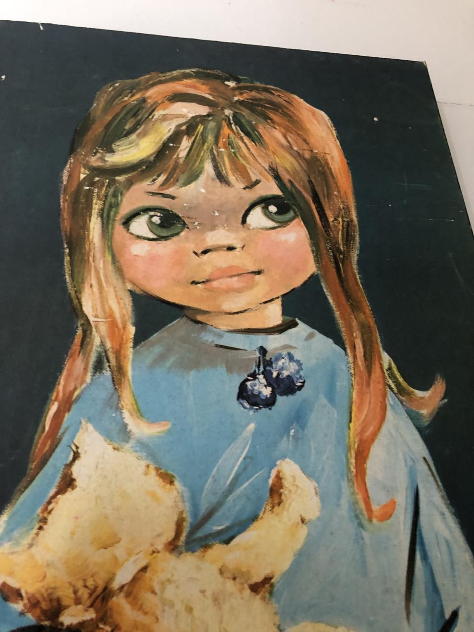 Leuke vintage prent op hout van B. Raphael