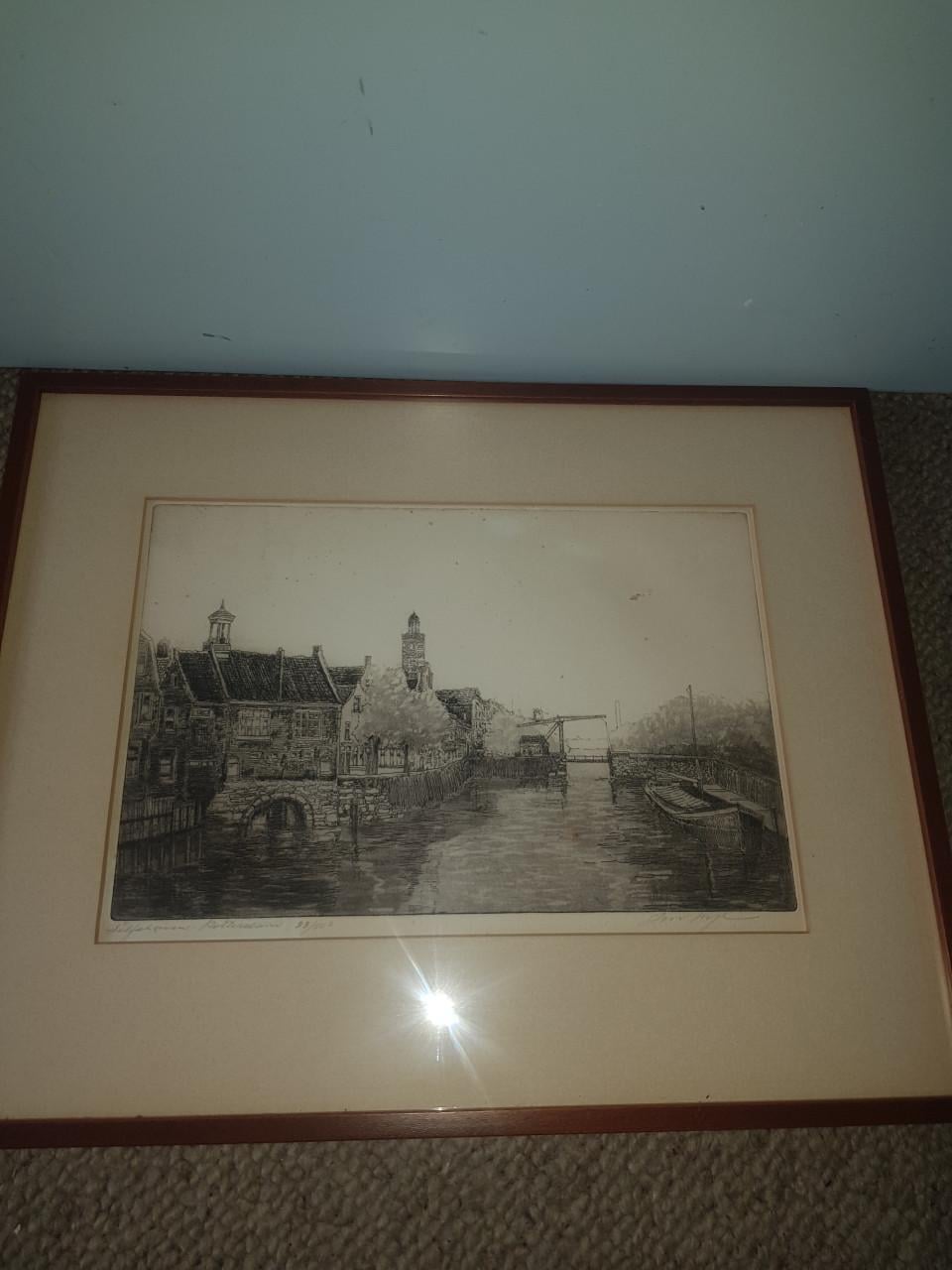 Partij grafiek en schilderijen