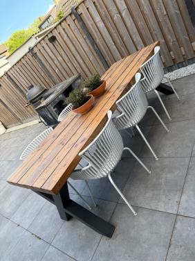 Hard houten buitentafel TEAK + 6 stoelen