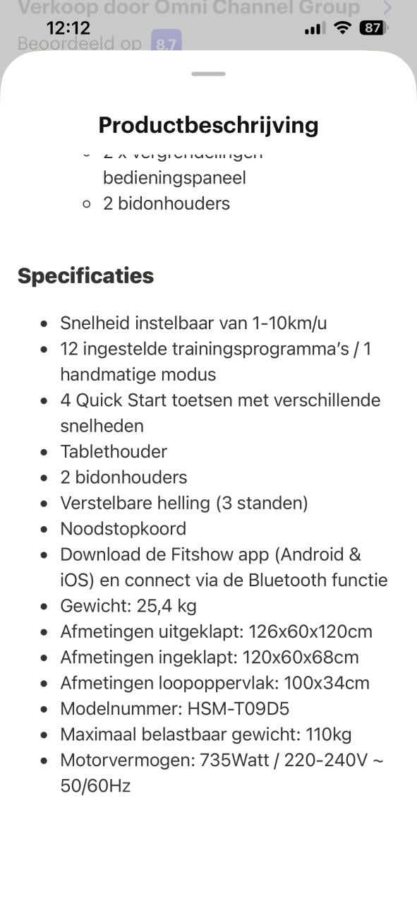 Loopband in nieuwstaat