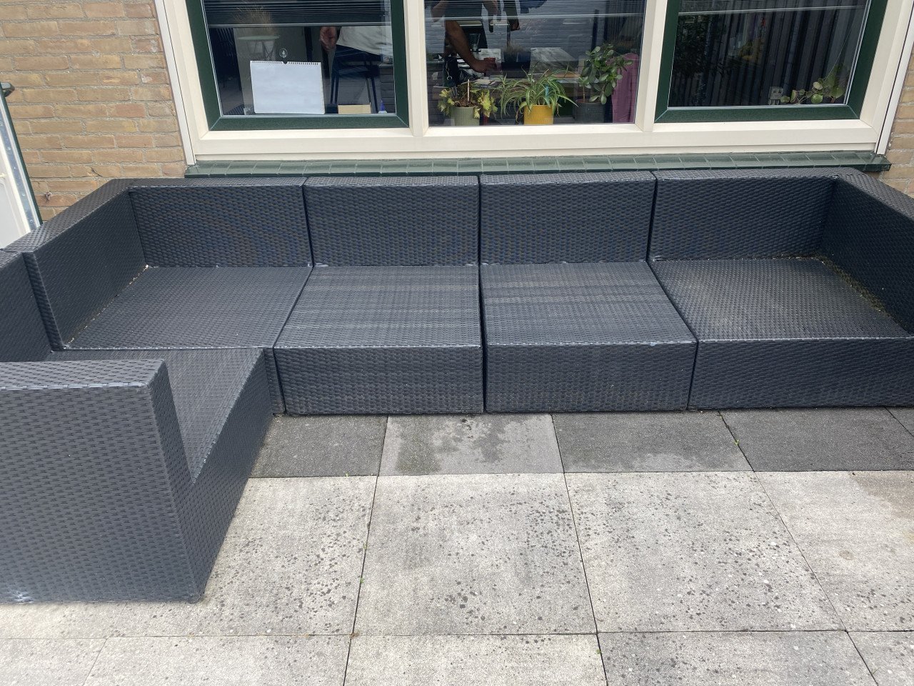 Loungeset antraciet hoekbank