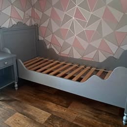 Bopita bed Belle + nachtkastje zilver