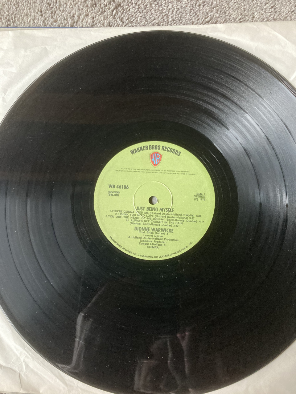 LP Dionne Warwick Just being myself Brian Holland Lamont Doz