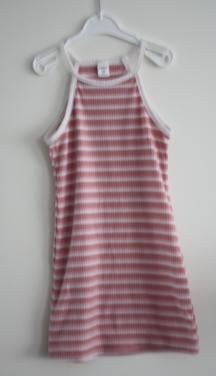Roze wit gestreepte jurk  maat 104