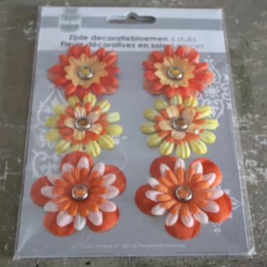 Zijden decoratie bloemen stikkers