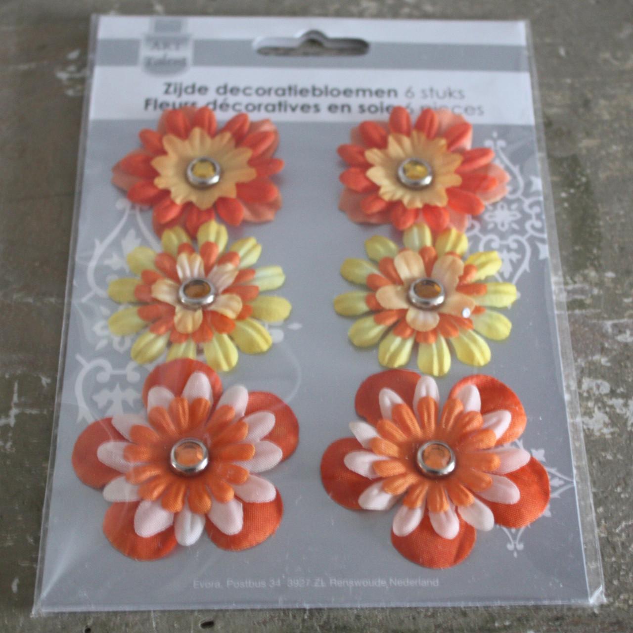 Zijden decoratie bloemen stikkers