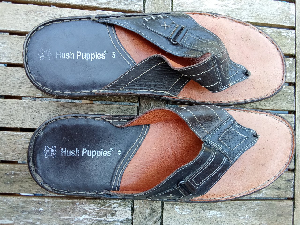 Leren slippers maat 46
