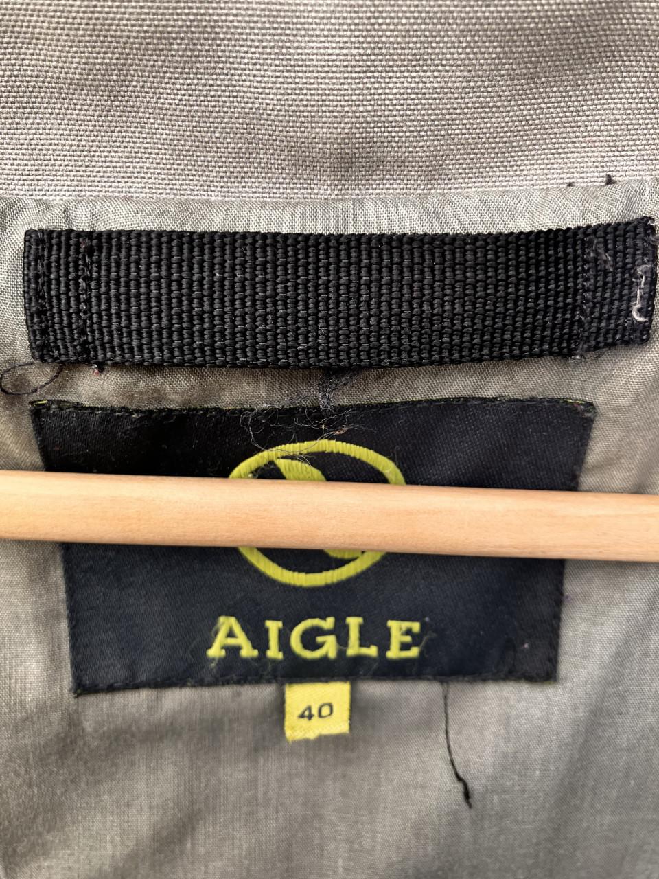 Aigle winterjas taupe/zacht groen mt 40 dons/veren