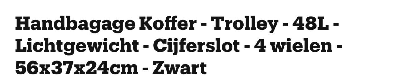 Handbagage koffer nieuw