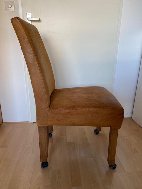 Eettafelstoel, leer, 6 stuks