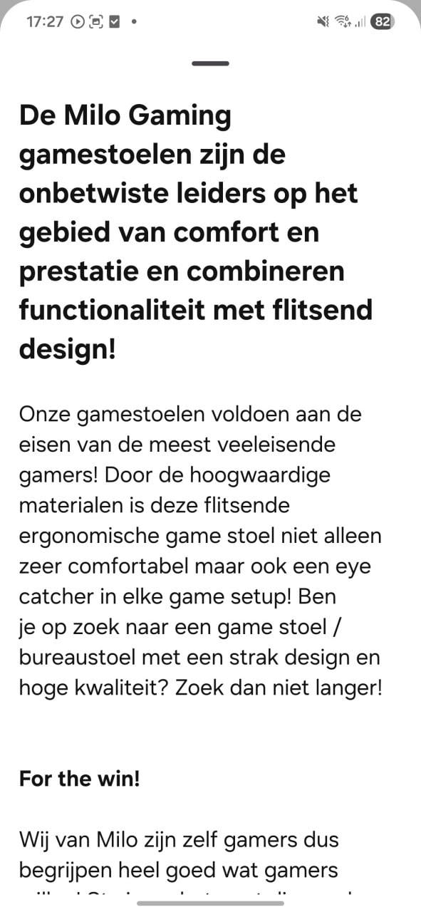 Te koop gamestoel weinig gebruikt