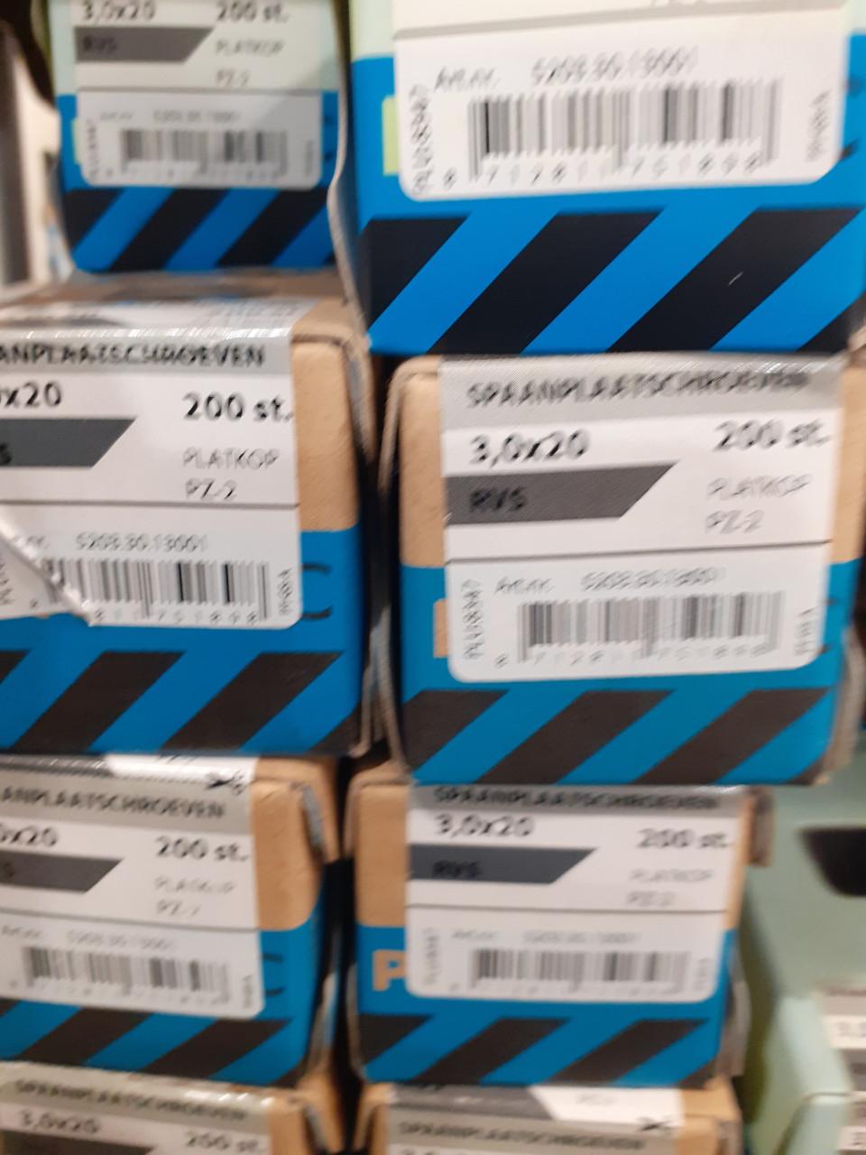RVS proftec spaanplaatschroeven 70 % korting bij HHZB