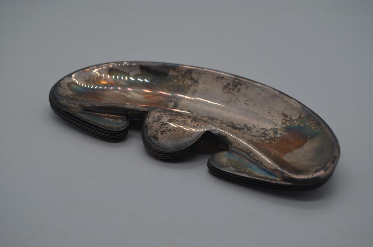 6 Verzilverde visgraatbakjes voor aan je bord. Sjiek-de-friemel dus.