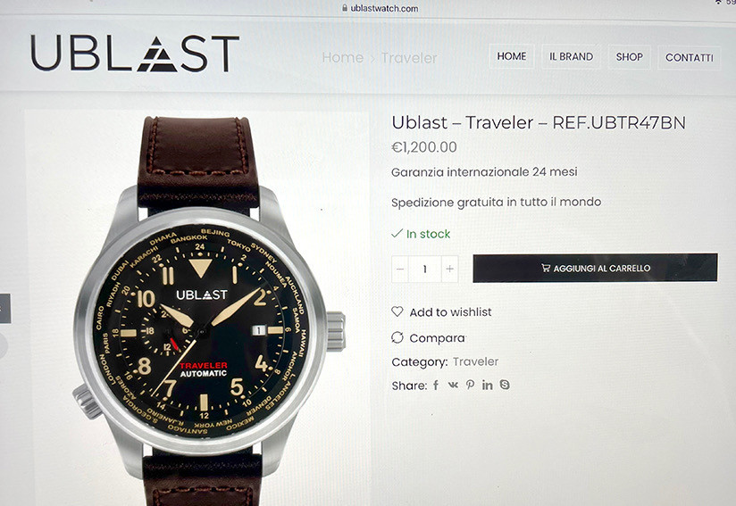 UBLAST traveler automatisch uurwerk. NIEUW