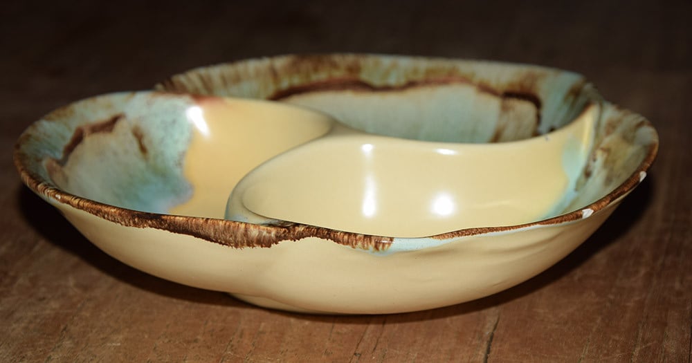 Keramisch art deco schaaltje - Vintage drip glaze