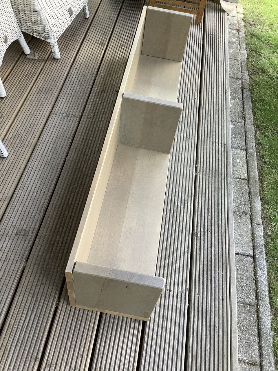 Boekenplank van massief eiken ( Grey wash ) 153cm breed