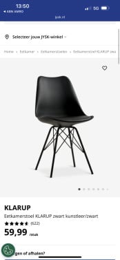 4 eettafel stoelen