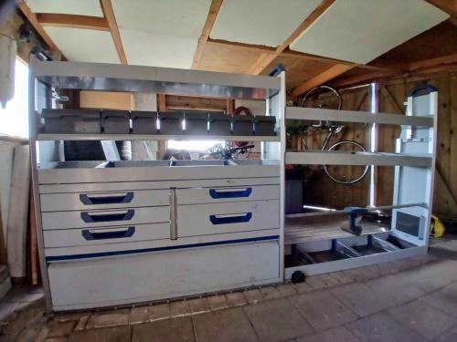 Sortimo kasten set geschikt voor her-montage in bestelbus, of werkplaats