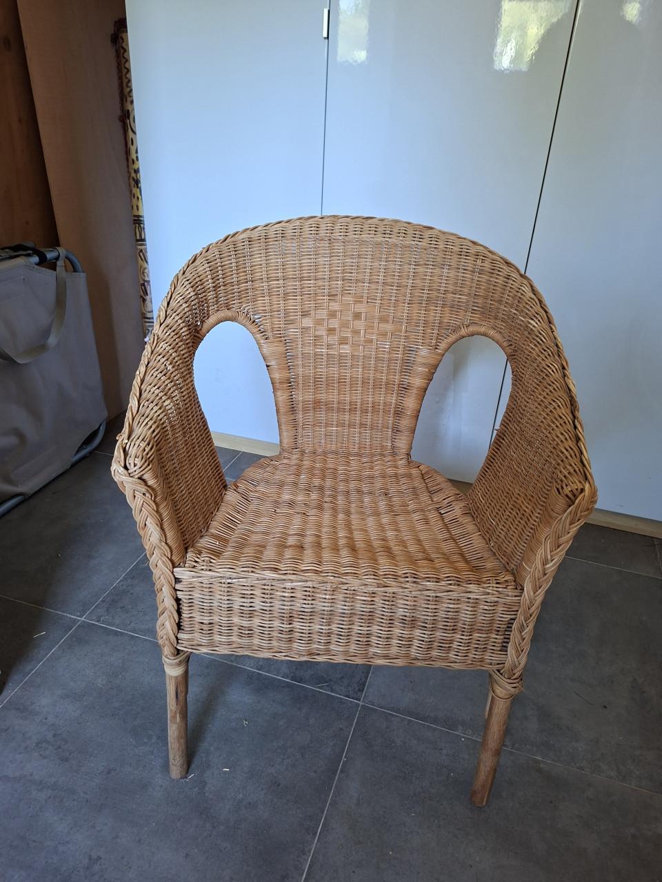 Tuinstoelen (riet, 4 stuks)