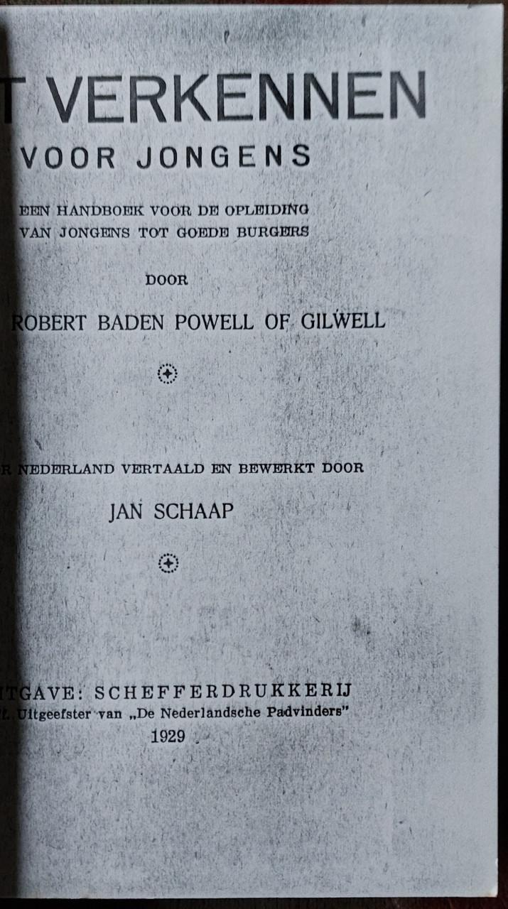 Verkennen voor Jongens een kopie uit 1929