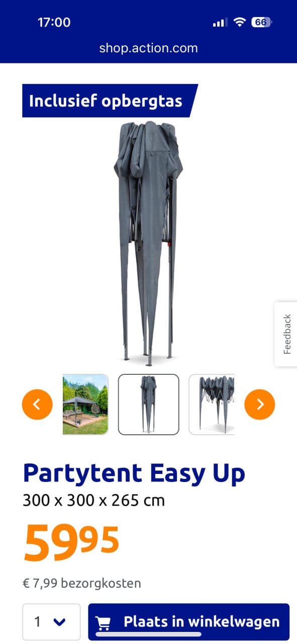 Partytent easy up