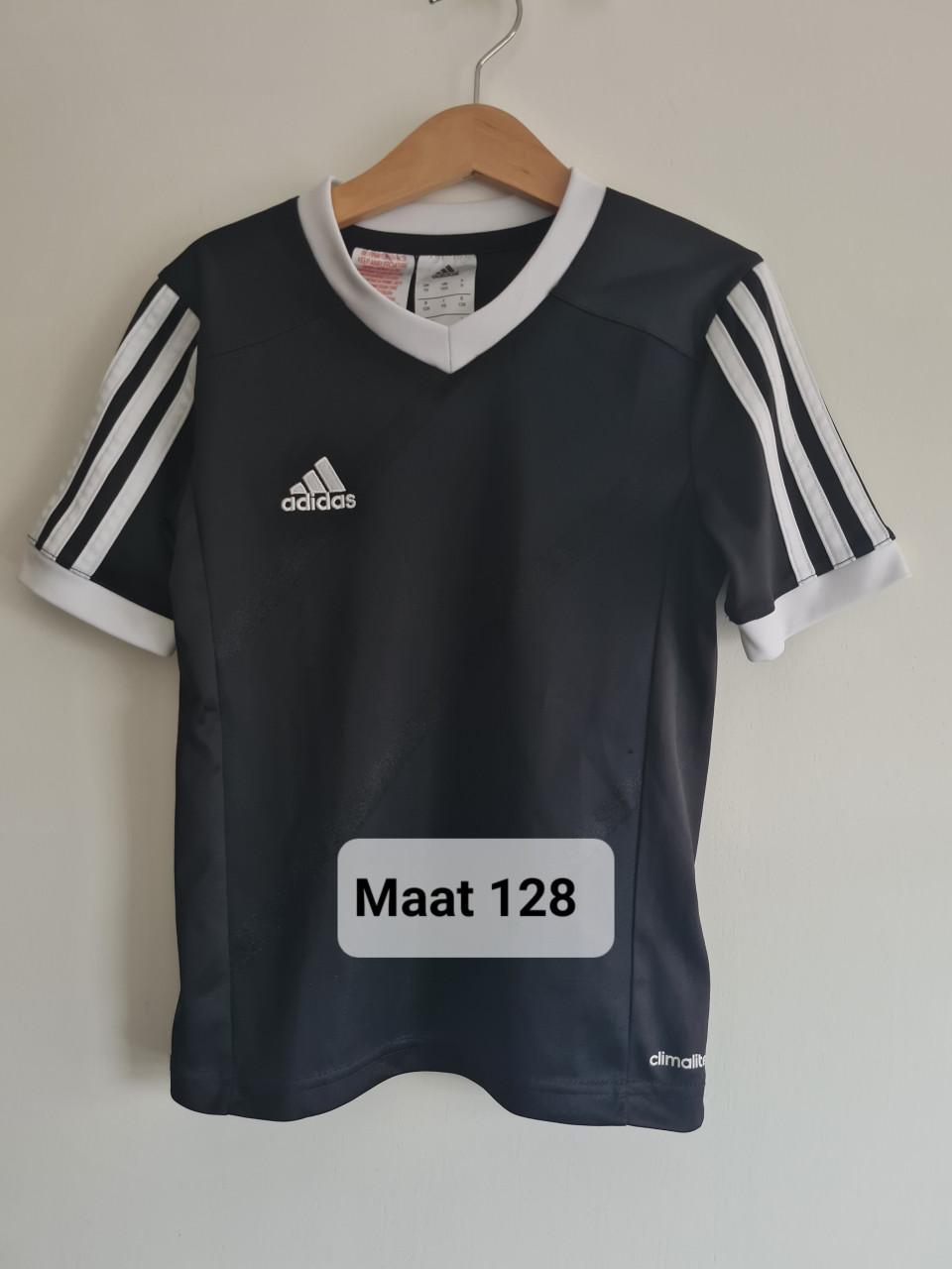 Zwart-wit shirt van Adidas Maat 128
