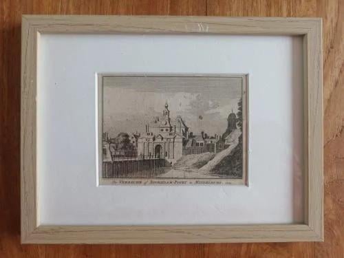 Ets De Veersche of Noorddam Poort Middelburg 1743 in lijstje