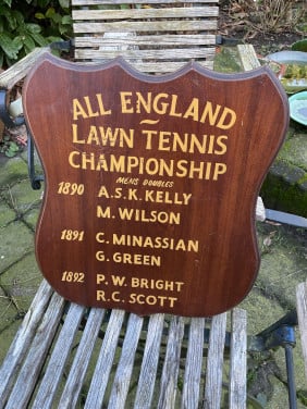 Houten wandbord Tennis England