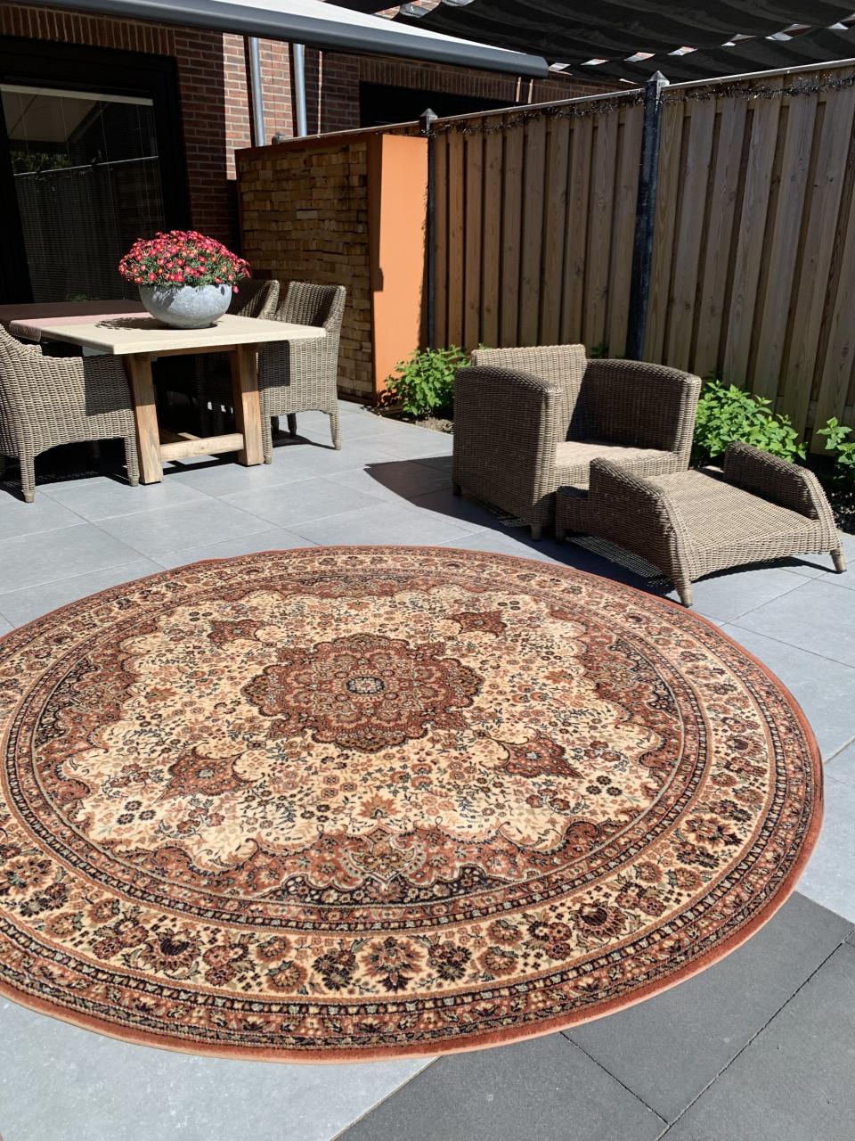 🤎✨Schitterend Sfeervol Rond Vintage Vloerkleed in NIEUWSTAAT🤎✨