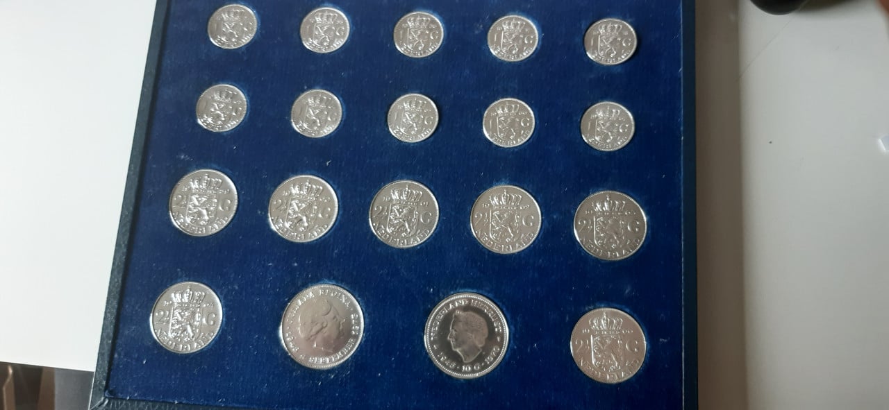 Juliana munten cassette zilver