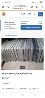 Tuinkussens 68x68///schuimrubber ///hobbymateriaal