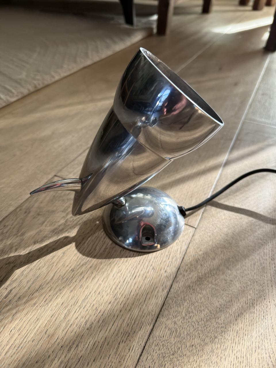 Vintage chromen spots Ettore Sottsass en Verner Panton