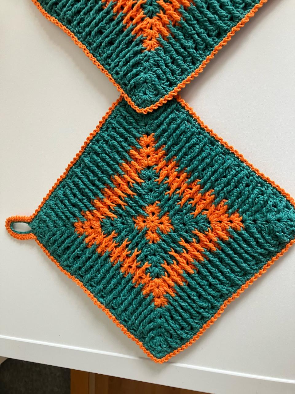 Dubbel nieuwe gehaakte pannenlappen