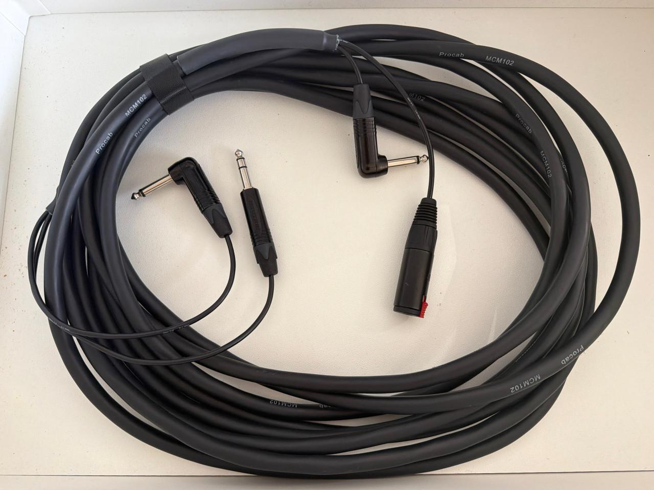 Custom instrument- & in-ear monitoringkabel (8m)