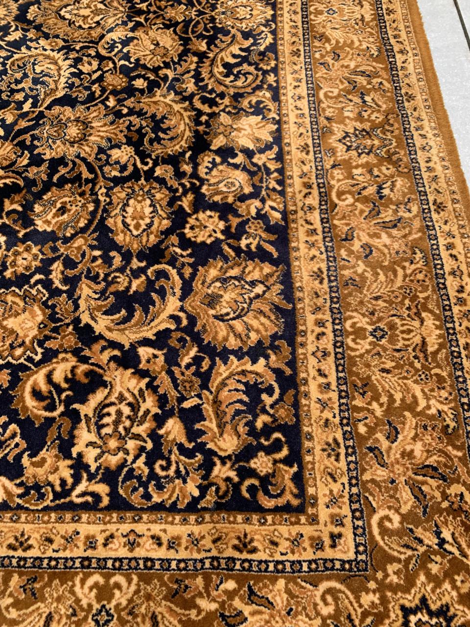 ✨Prachtig Sfeervol Bruin/Donkerblauw Vintage Vloerkleed✨Zuiver Scheerwol✨